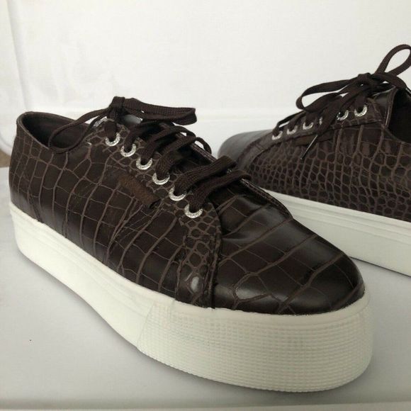 New Superga 2790 CROCODILE TL BROWN MULTI platform womens shoes sz 8.5 - Picture 5 of 8